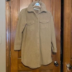 NWT Warm toffee long shacket | S